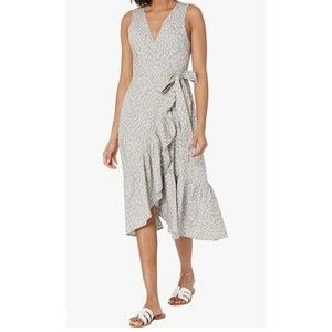 MADEWELL Jordan CASCADING RUFFLE Wrap Dress SIZE LARGE
